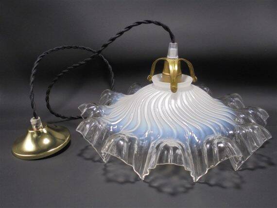 Opaline glass pendant light