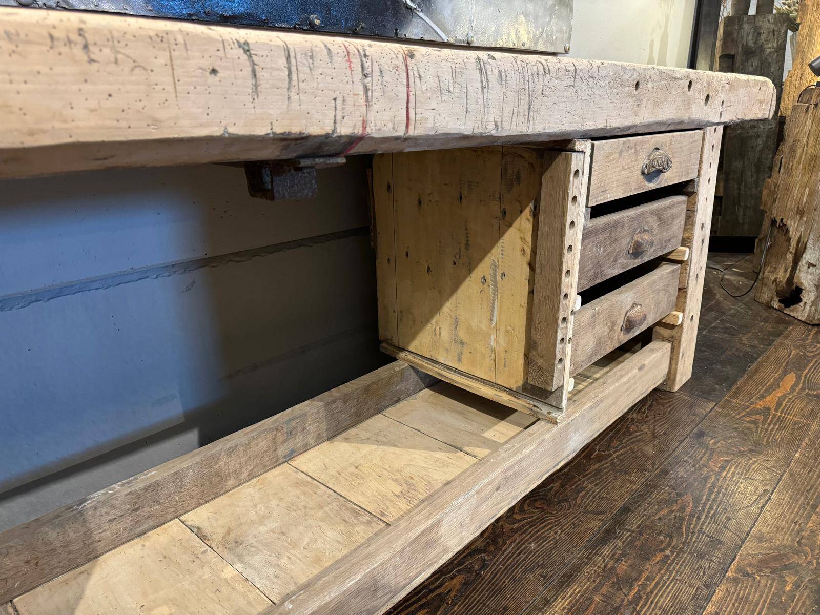 Raw wood workbench