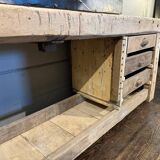 Raw wood workbench