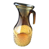 Water carafe, vintage amber glass jug