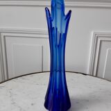 Blue soliflore vase in 1920s glass paste
