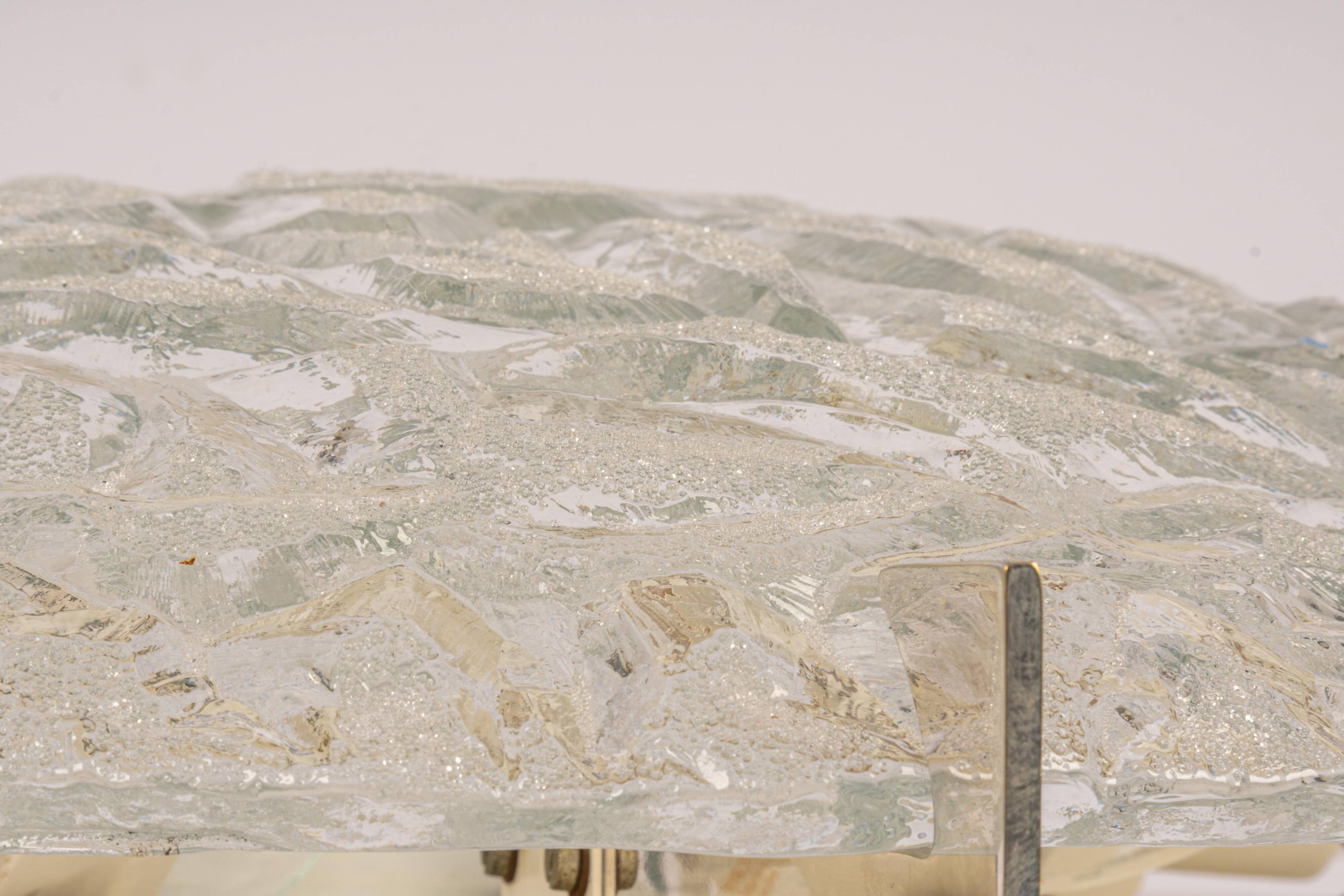 1 of 3 large Murano glass ceiling lights by Kaiser, Germany, 1960s.