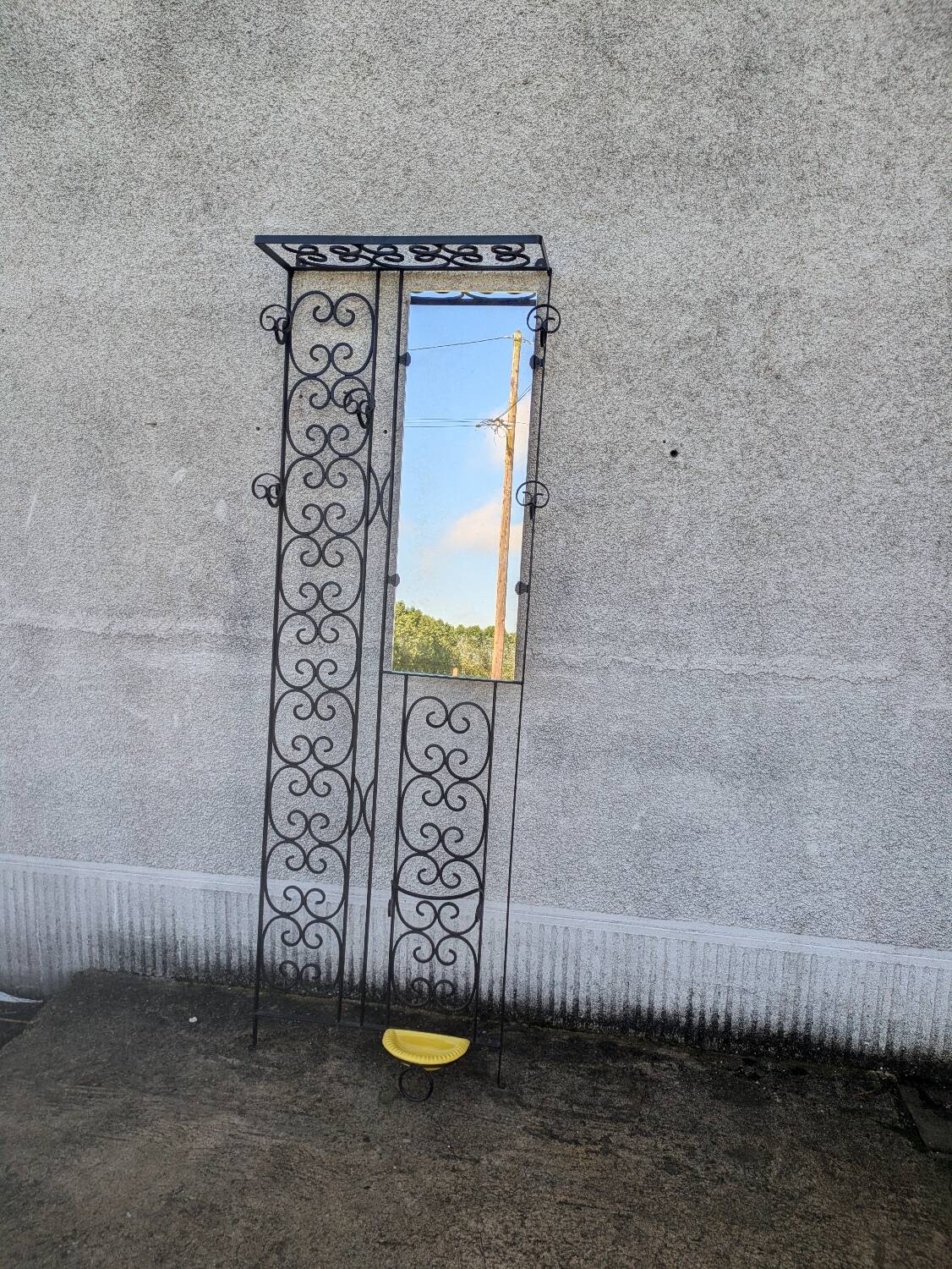 Wrought iron coat rack