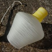 white and yellow vintage textured glass pendant lamp 50s