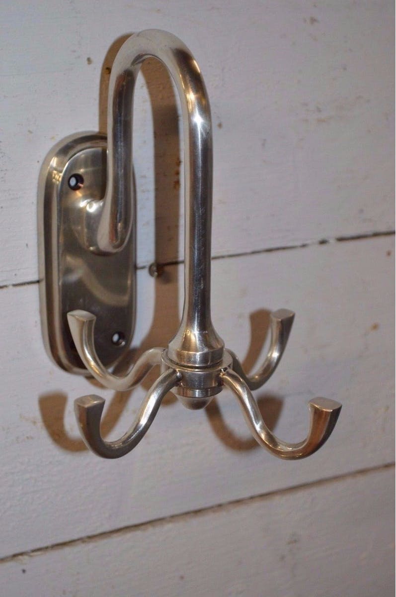 Porte manteau rotatif en laiton argenté