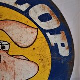 Old garage plate, enamelled in painted sheet metal, "Dunpy", Dunlop.
