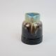 Art Deco pitcher in black, brown and blue glazed ceramic