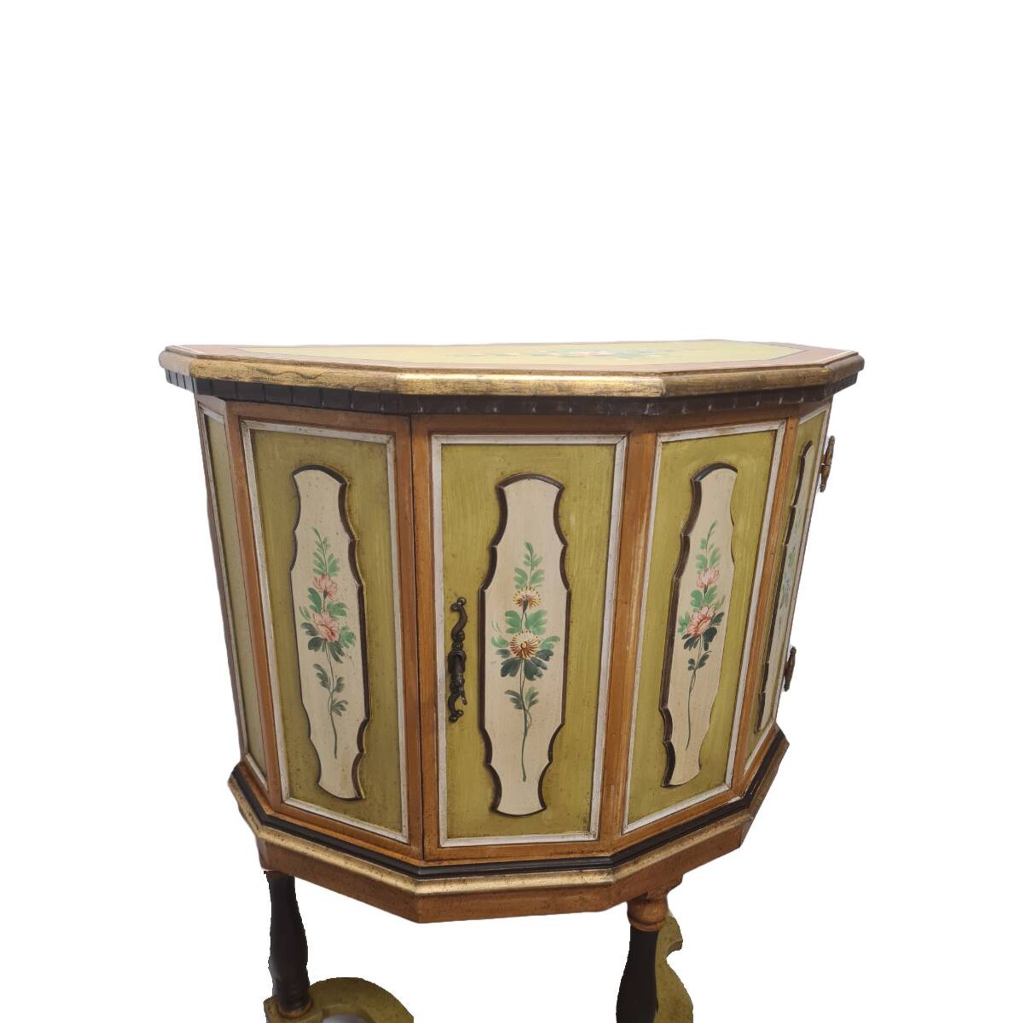 Vintage Italian Painted Cabinet, 1950s
