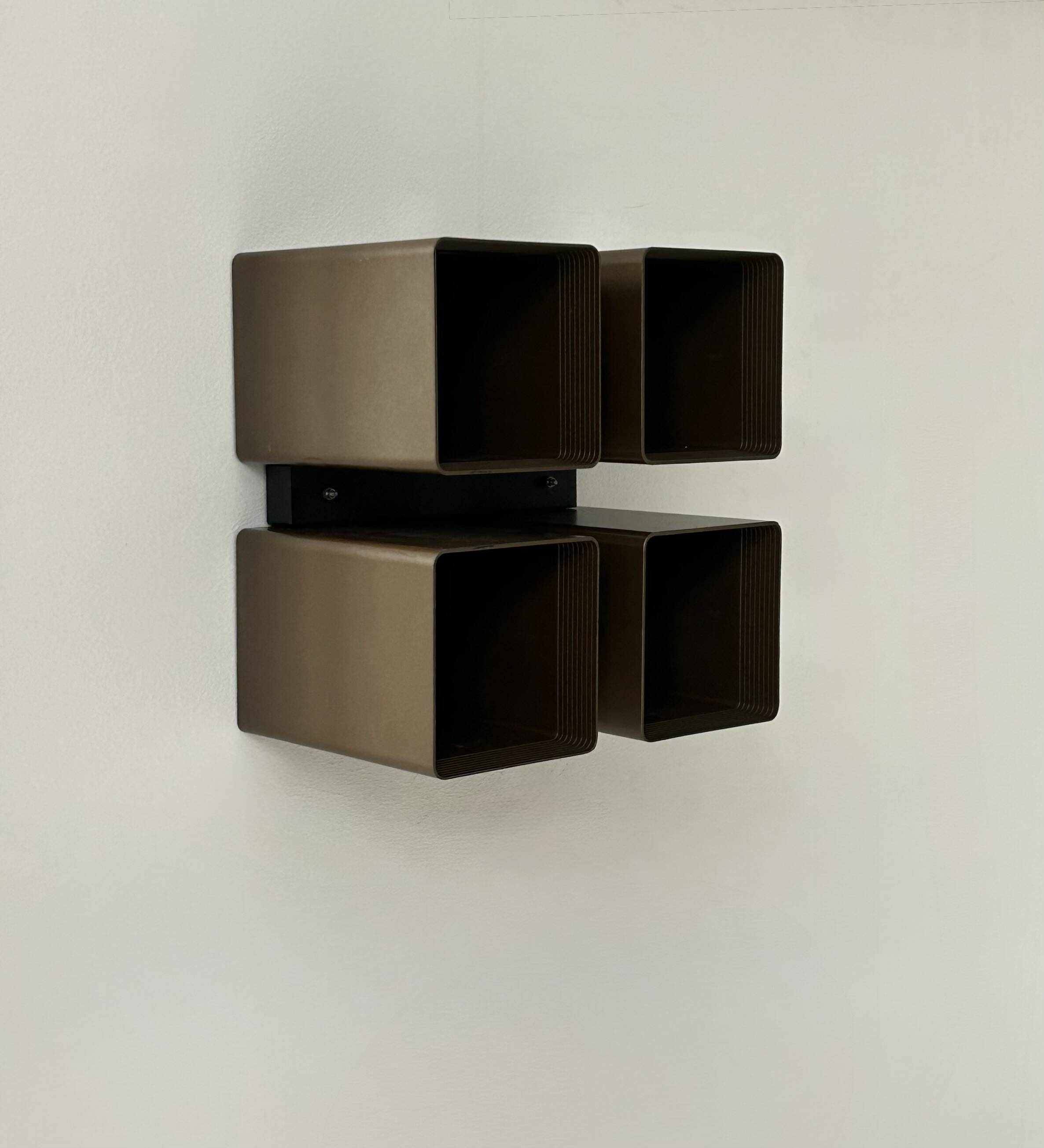 Vintage RAAK wall light, P1445, metal and brown ABS, Netherlands, 1970