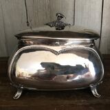 Antique jewelry box silver metal