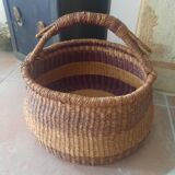 Old basket in soft wicker