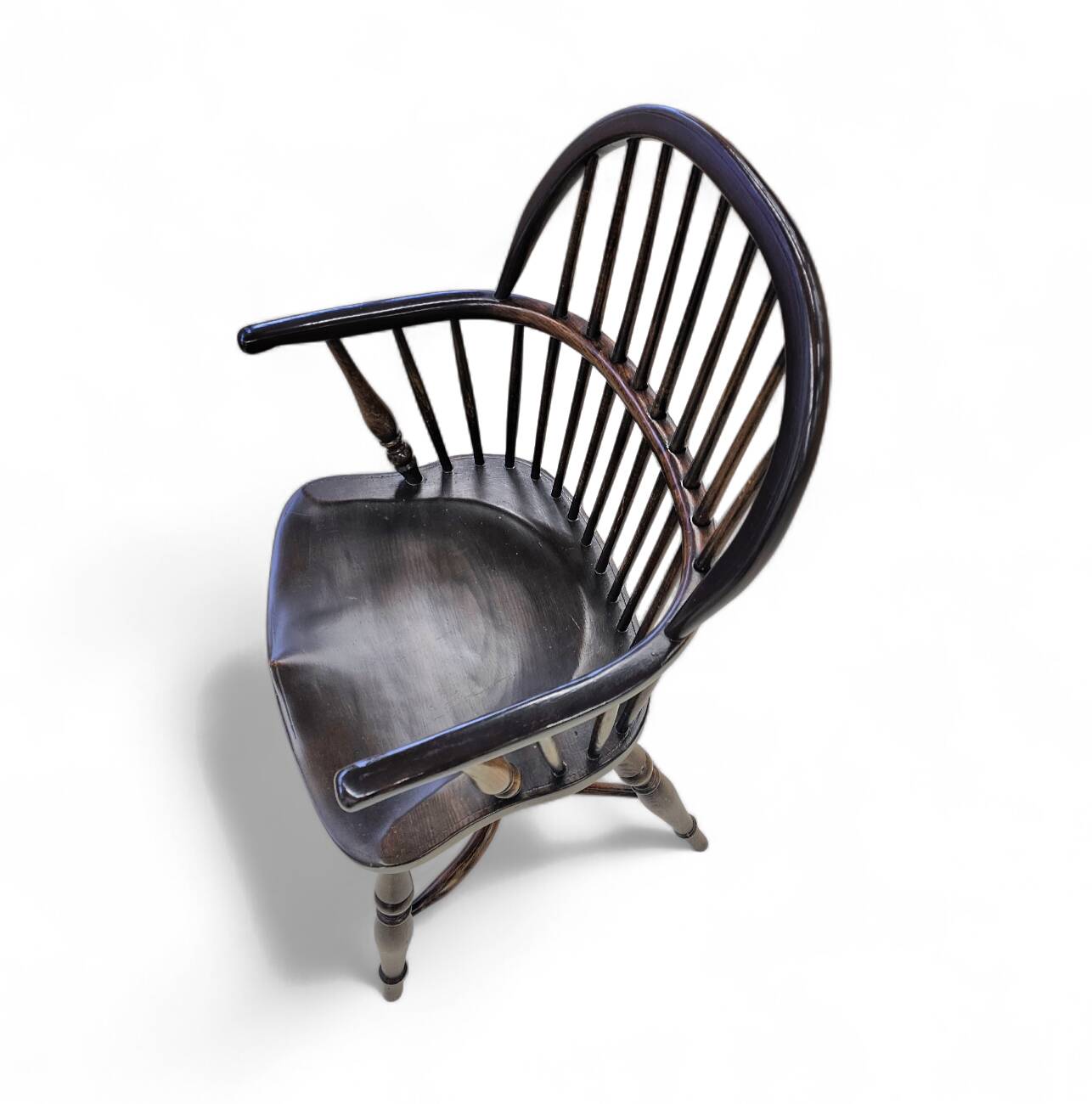 4 x Classic Georgian Bow and Stick Back Windsor Chair / Crinoline stretcher chairs