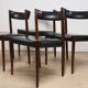 Set of 4 Scandinavian Danish chairs in rosewood and skai, 1960
