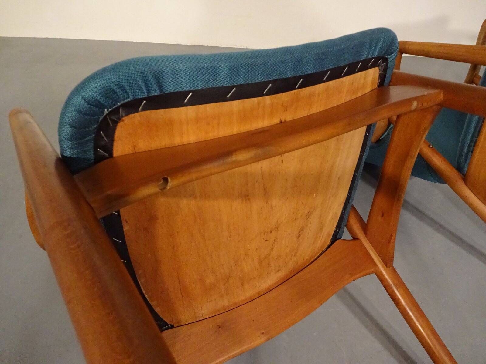 Set of Danish Beech Armchairs, 1960s