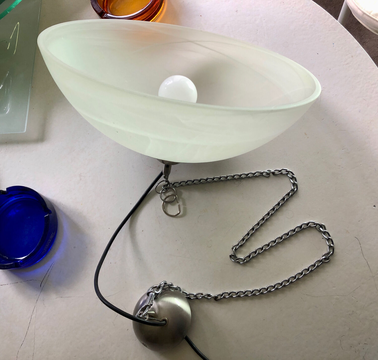 Molded glass pendant light