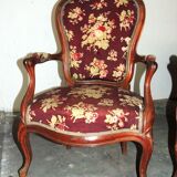 Ensemble de 4 fauteuils Louis Philippe, acajou blond, XIX°