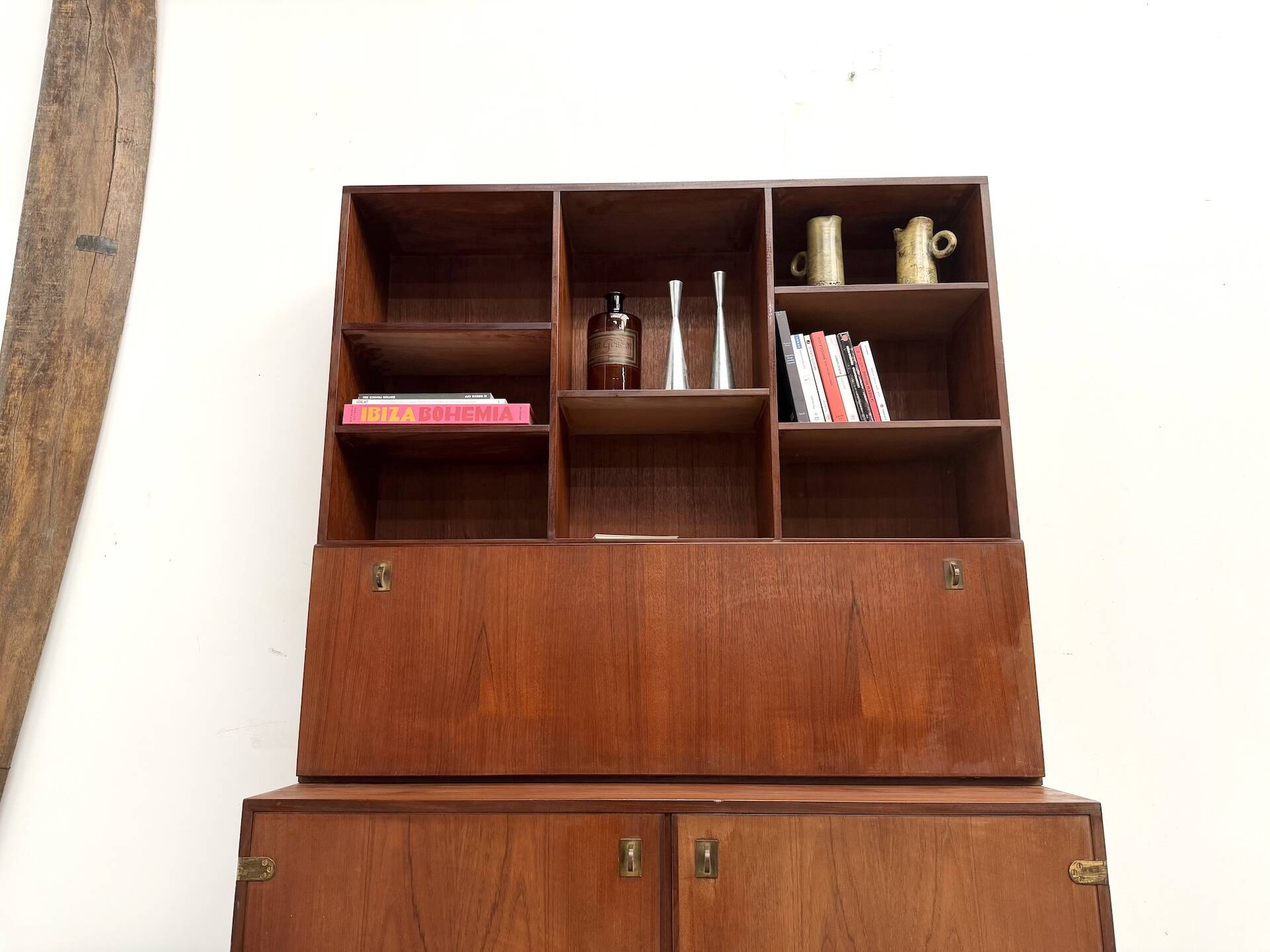 Teak and brass bookshelf designed by Peter Løvig Nielsen, CI.