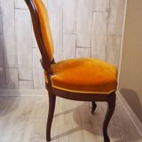 Antique Louis Philippe style padded chair - Wooden structure and horsehair padding - Color m
