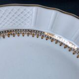 Limoges Bernardaud porcelain dessert plates - vintage co. 60s, white & gold