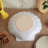 Plat coquillage blanc Emile Henry France vintage