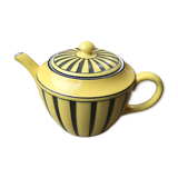 Théière en porcelaine jaune et noire estampillée Sarreguemines