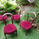 4 chaises médaillon tapissées style Louis Philippe