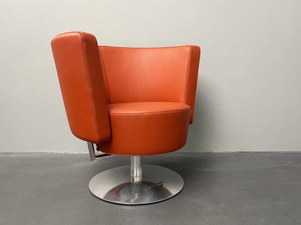 Fauteuil pivotant Circo en cuir rouge par Peter Maly pour Cor, Allemagne, années 1990