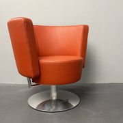Swivel armchair Circo in red leather by Peter Maly for Cor, Germany, 1990s
