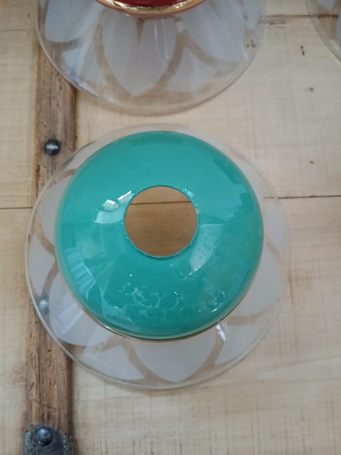 4 Art Deco glass pendant lights