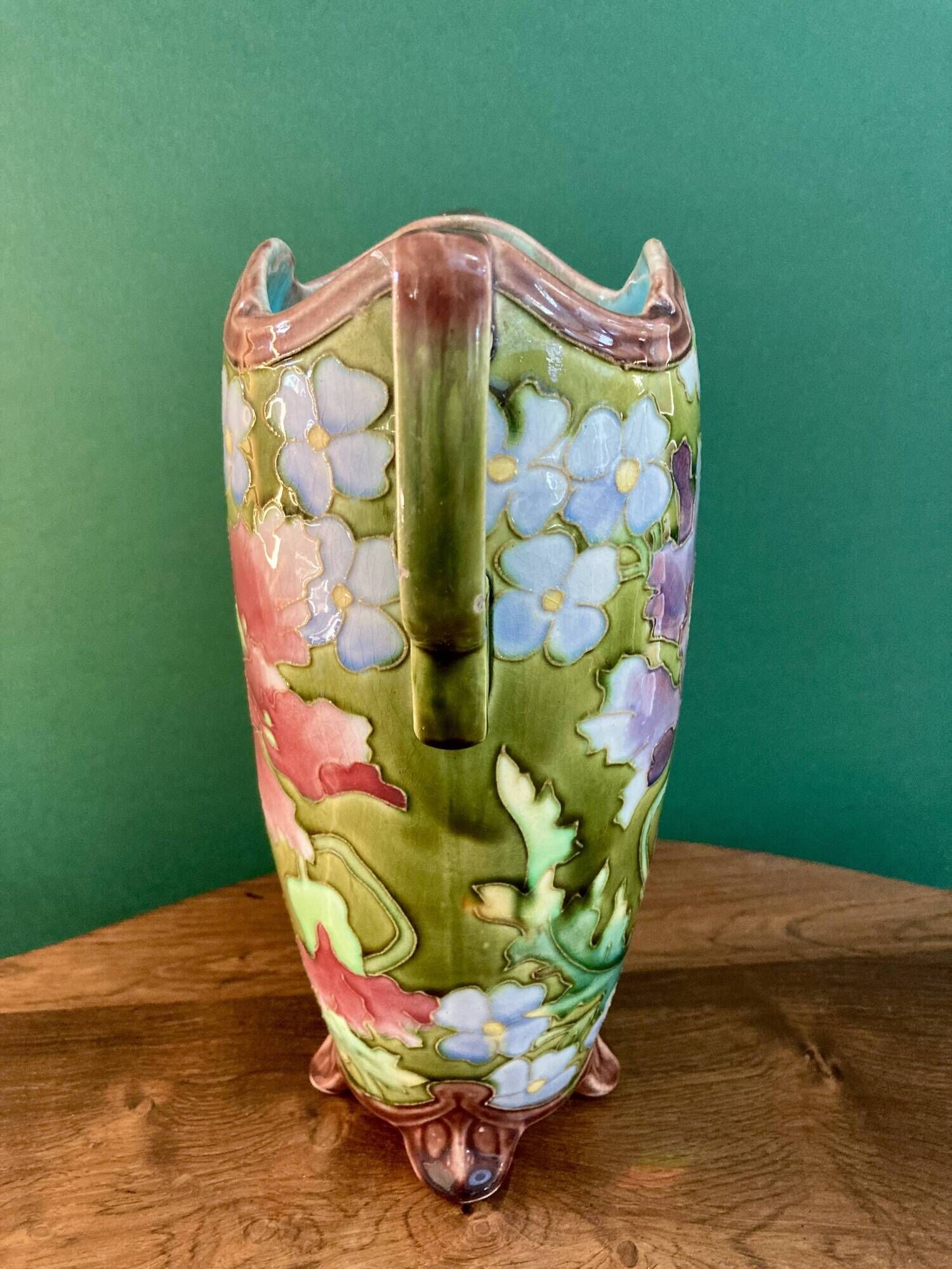 Pair of Art Nouveau Teplitz vases, circa 1900 - Relief earthenware - Amphora style RStK