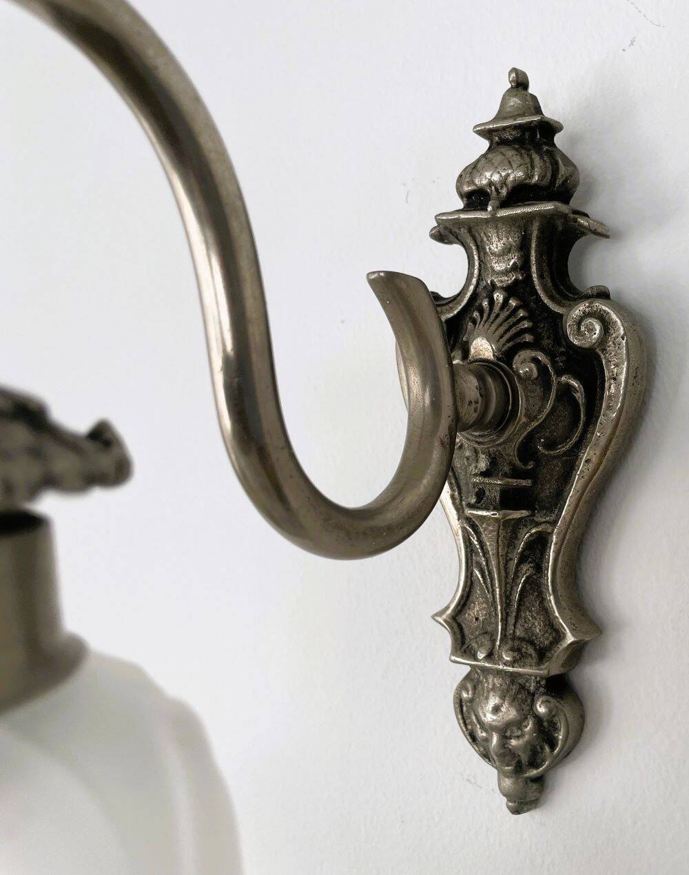 Portuguese mid century frosted glass tulip wall sconce lamp
