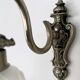 Portuguese mid century frosted glass tulip wall sconce lamp