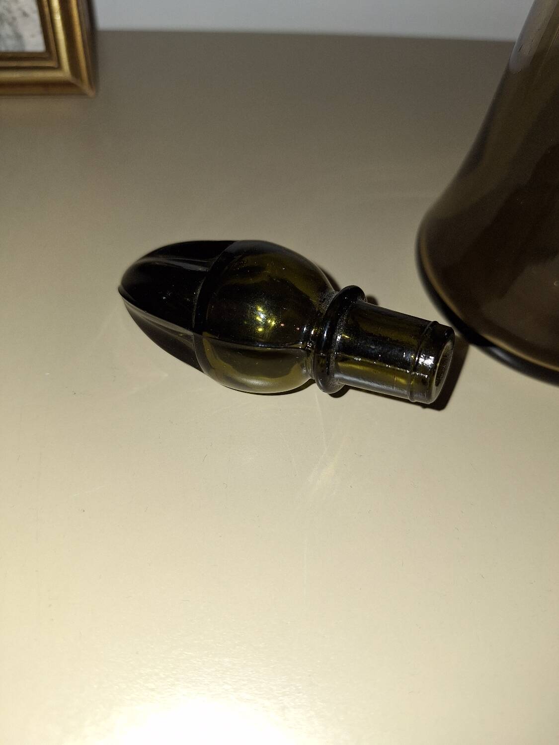 Carafe verre fumé 1970 80