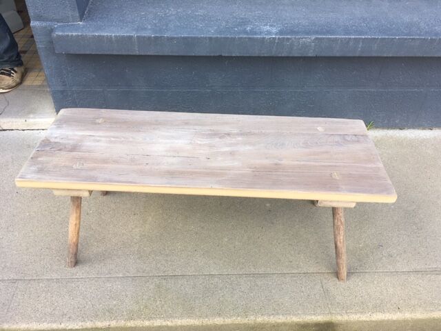 Bleached oak bench