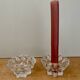 Set of 2 vintage molded glass candle holders