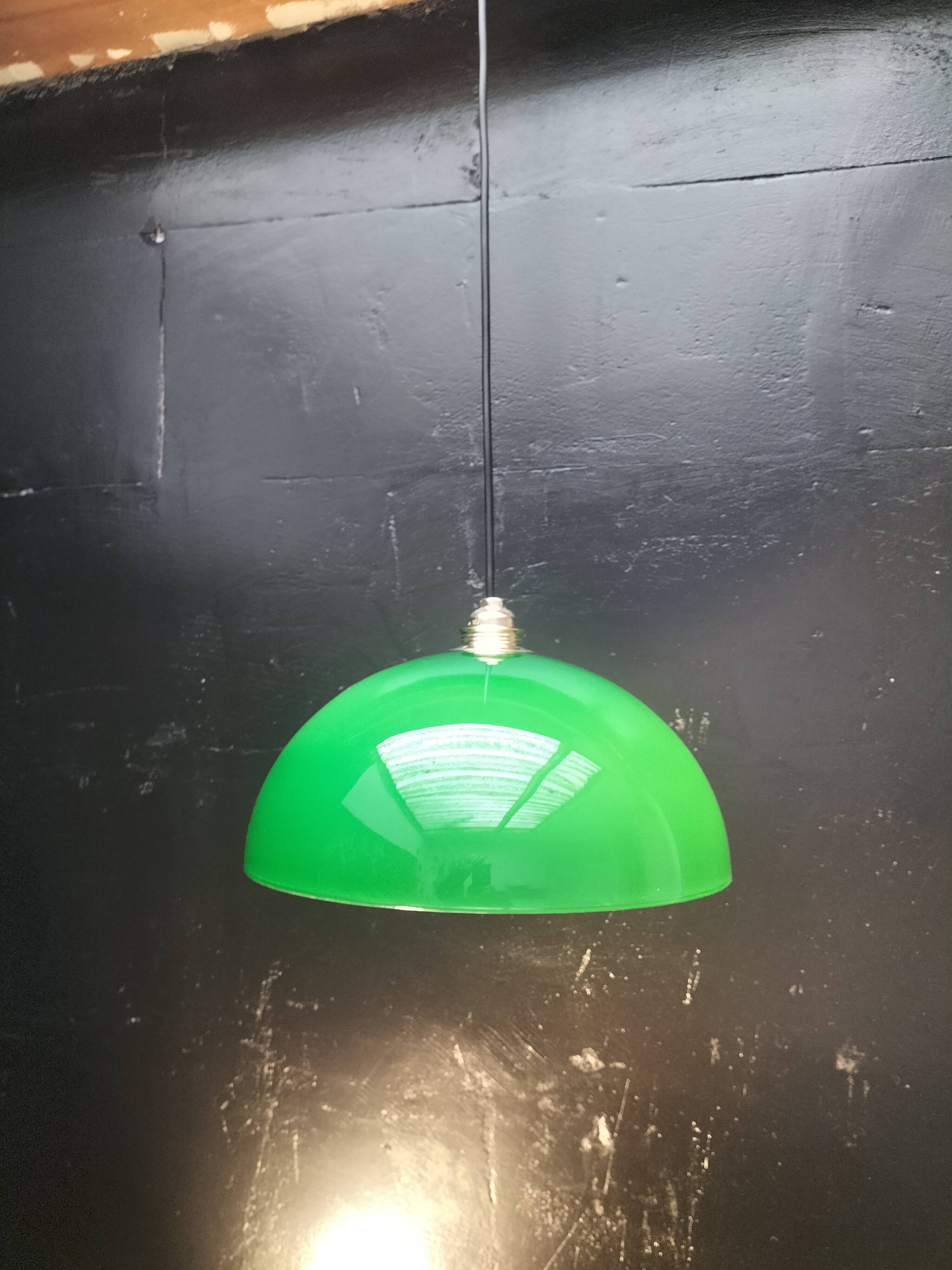 Green opaline pendant light