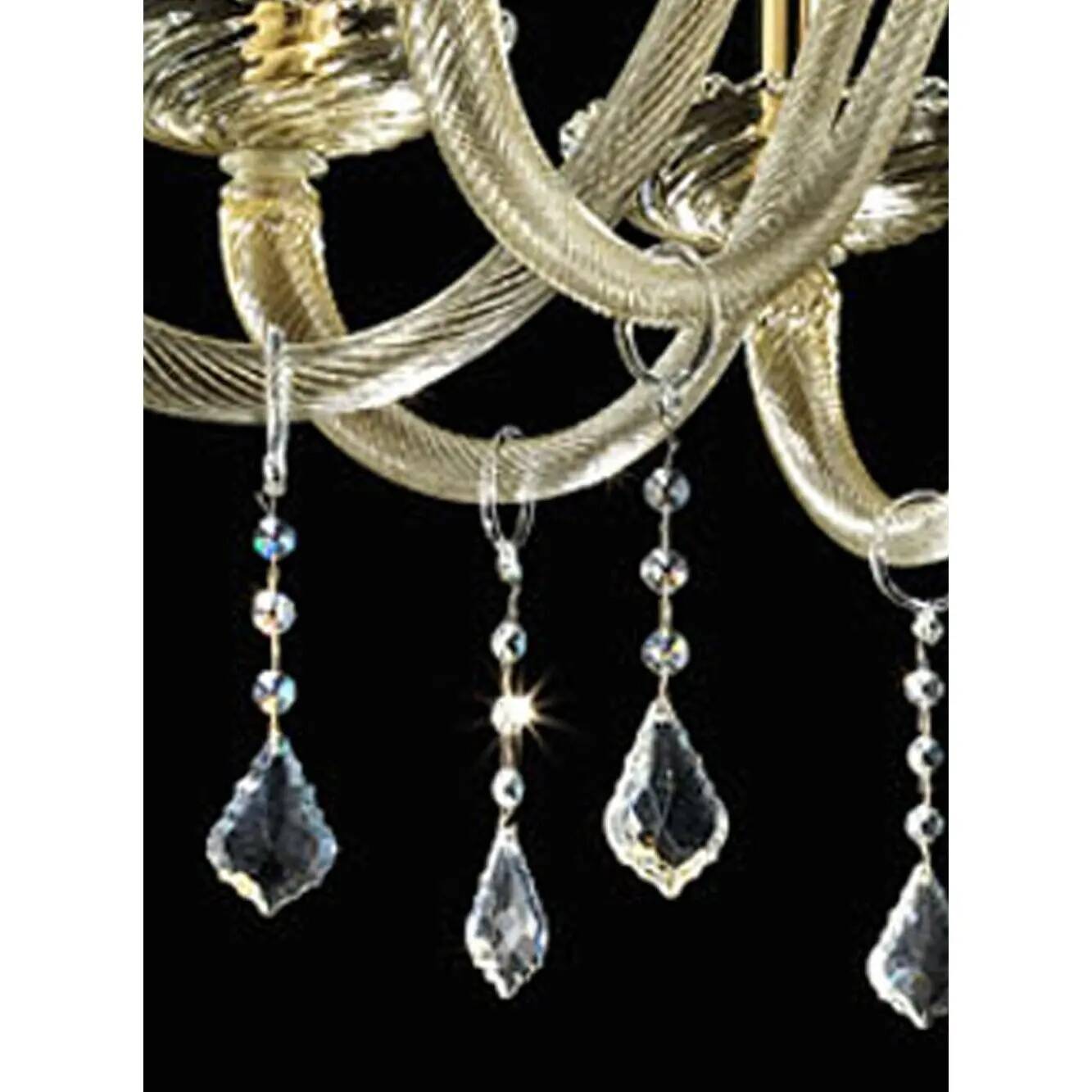 Imperial Gold "Curls" Murano Glass Venetian Chandelier