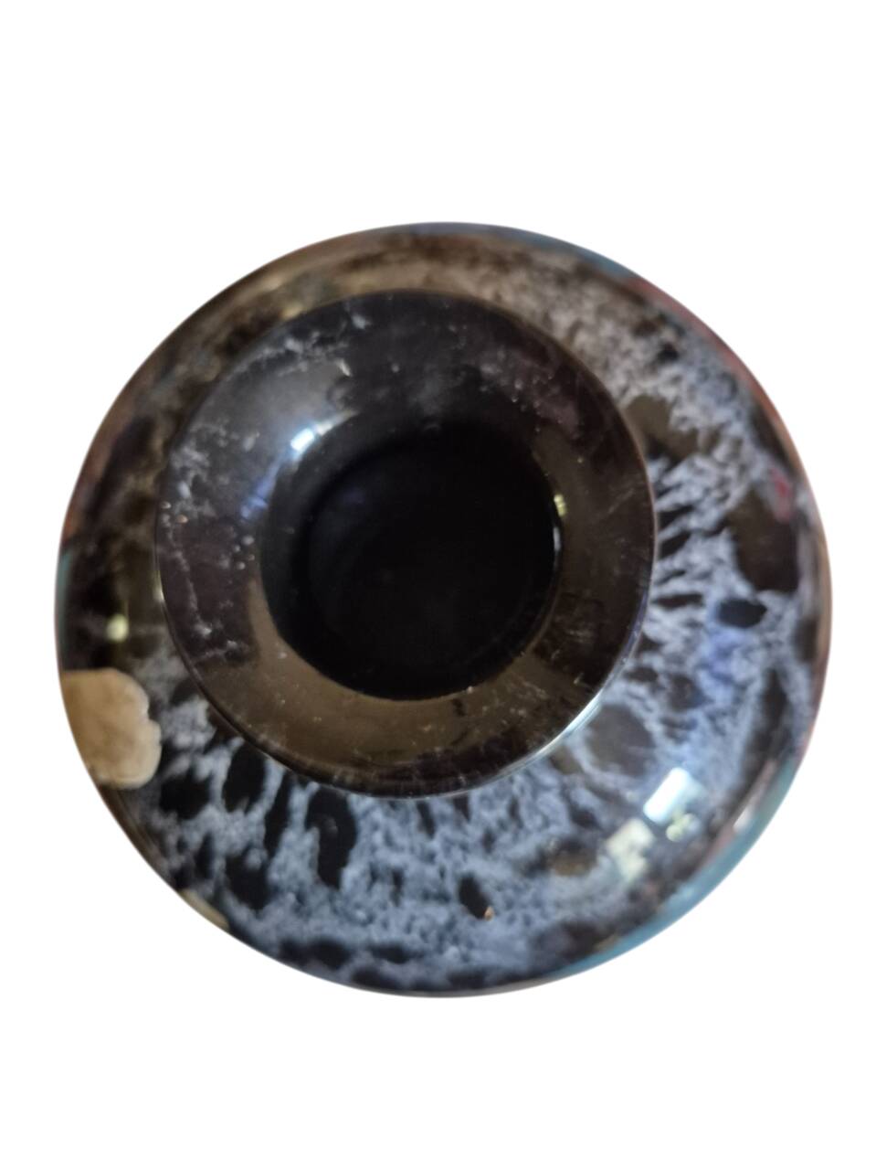 La Rochére marbled black and white ball vase, 20th century