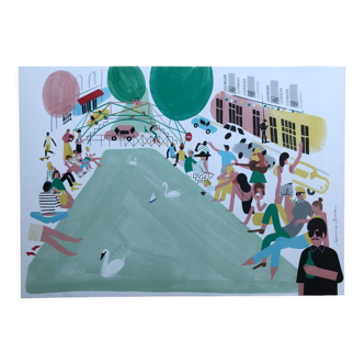 Poster canal saint martin séverine assous illustration