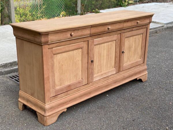 Buffet Louis Philippe campagnard vintage rénové en bois 1960