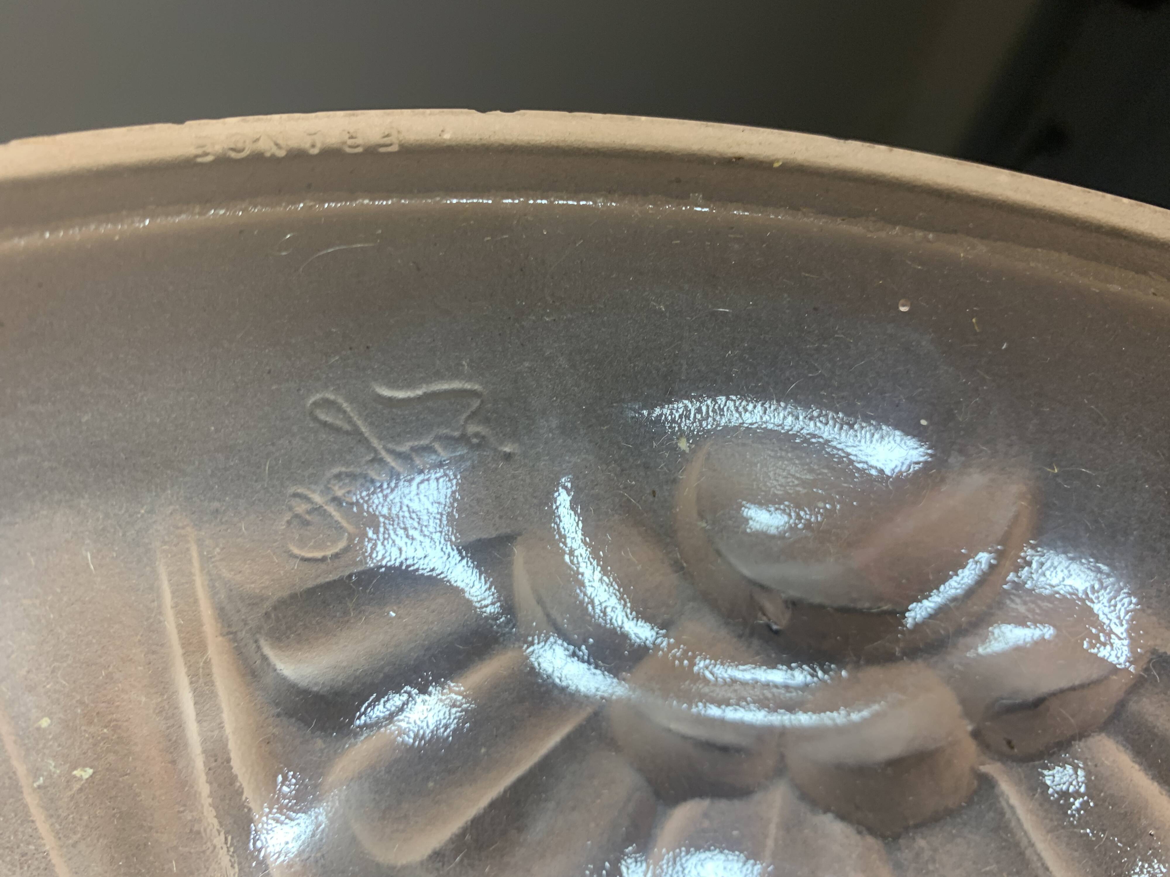 Art Deco Suspension Lamp in Pastel Pink Frosted Glass Signed Degué France 1930s