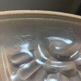 Art Deco Suspension Lamp in Pastel Pink Frosted Glass Signed Degué France 1930s