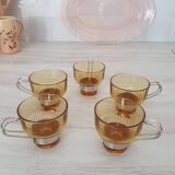 Amber glass italian espresso cups