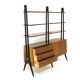 Scandinavian "double" mahogany bookcase, Sweden, 1950