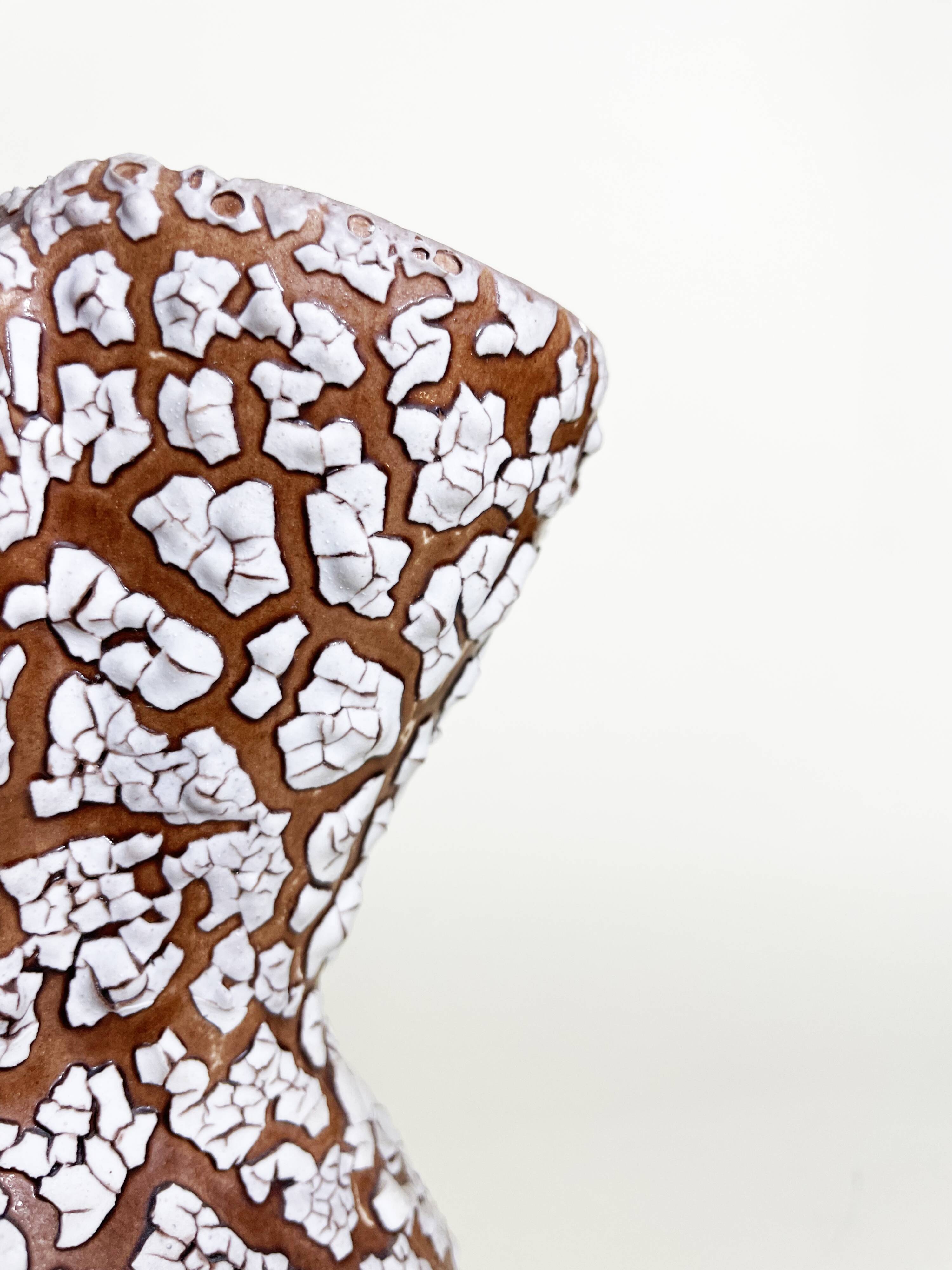 3 Hole Crackle Enamel Vase