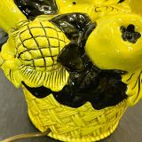 Striking Uco Zaccagnini Lemon Fruit Basket Table Lamp, 1970s. Italy.