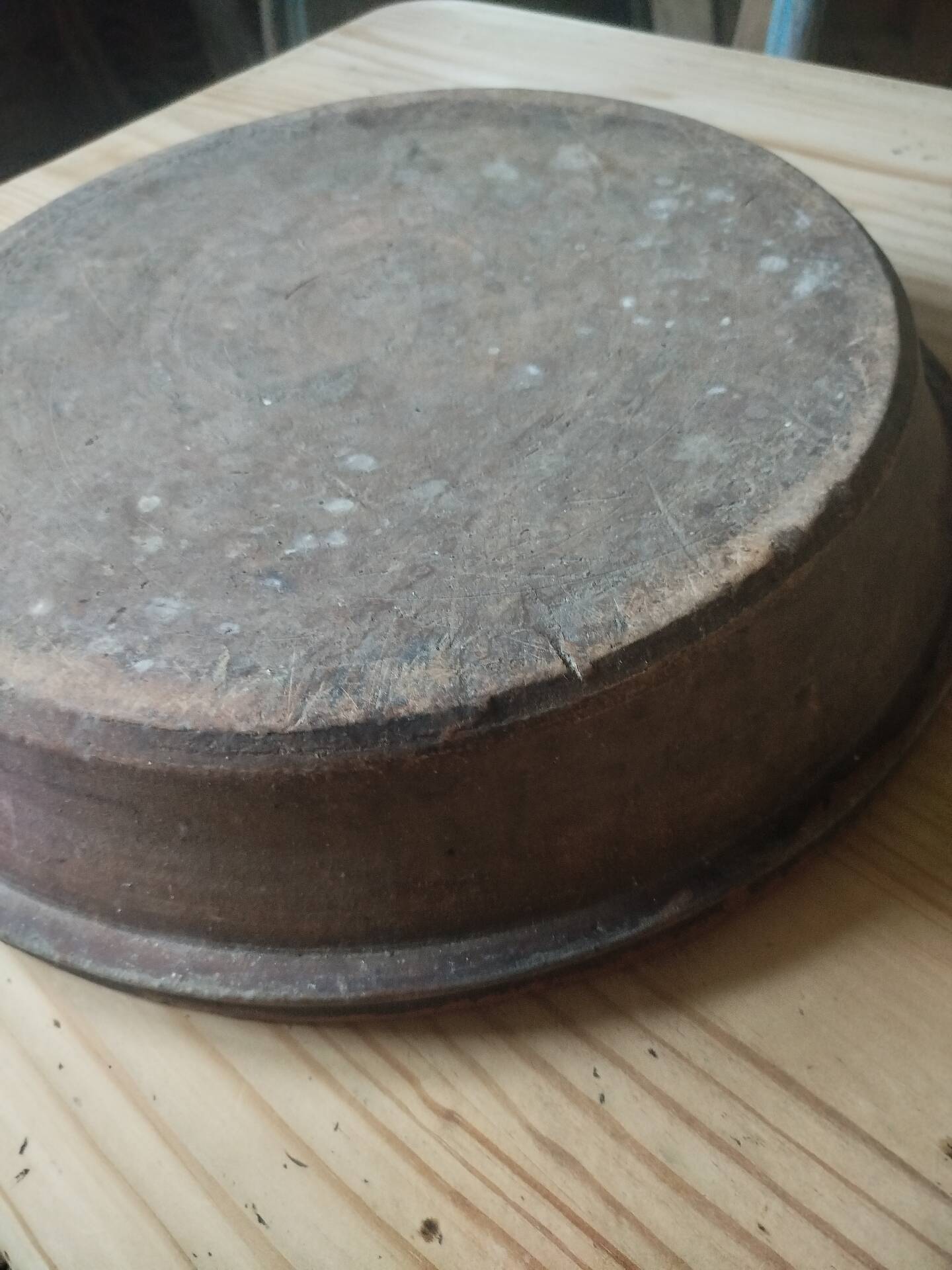 Large glazed earthenware dish