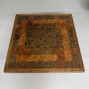 Scandinavian design marquetry wood coffee table by rolf middel and lindum