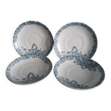 Assiettes Saint Amand Lebacqz & Bouchart décor Colombier début 20ième