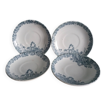 Assiettes Saint Amand Lebacqz & Bouchart décor Colombier début 20ième